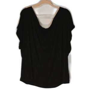 Eloquii Business Casual Elegant Boatneck Black Butterfly Sleeves Top SZ 22/24